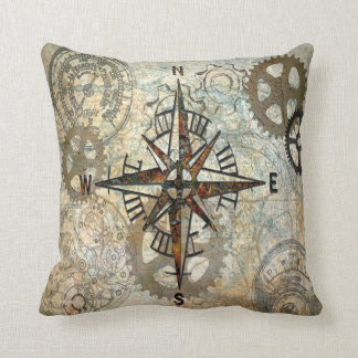 Compass Rose & Gears, Artist Karen J Williams Cushion