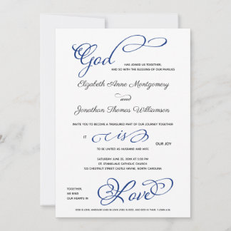 Compass Rose God is Love Christian Wedding Invitation