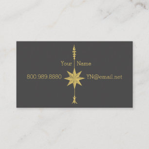 Compass Rose Gold Arrow Business Cards