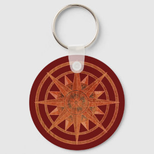 Compass Rose Key Ring