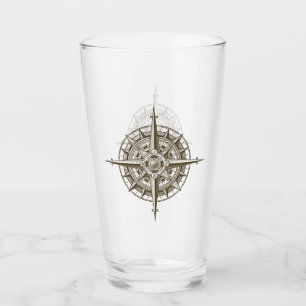 Compass Rose Navigator Map Glass