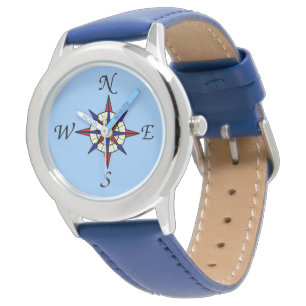 Compass Rose on Blue Watch