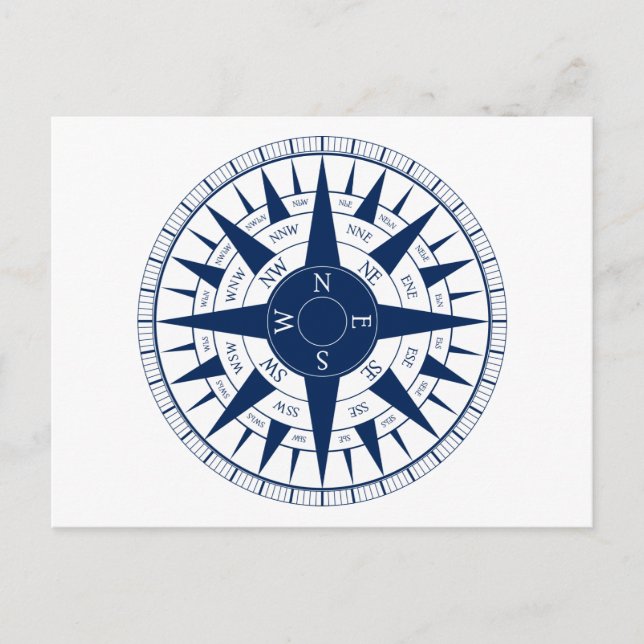 Compass Rose Postcard (Front)