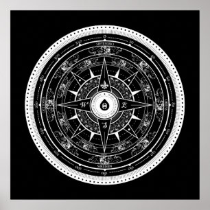 Compass Rose - Poster (Black)