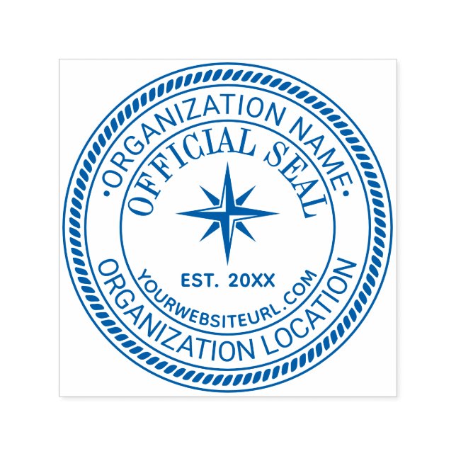 Compass Rose Rope#2 Official Seal Name Loc URL Est Self-inking Stamp (Design)
