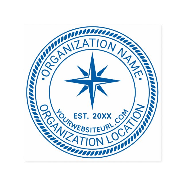 Compass Rose Rope#2 Seal Name Loc URL Est Self-inking Stamp (Design)