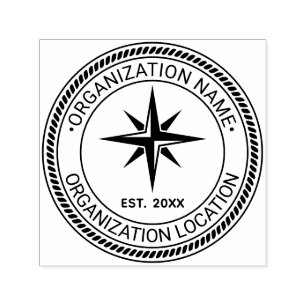 Compass Rose Rope #2 Seal Name Location Est Date Self-inking Stamp