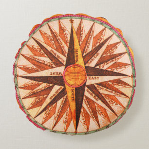 Compass Rose Throw Pillow