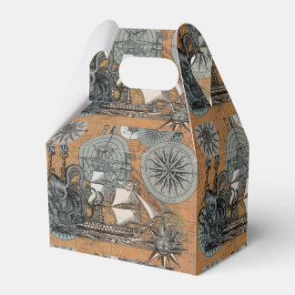 Compass Rose Vintage Nautical Octopus Ship Favour Box