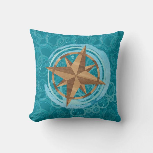 Compass Rose Voyager Pillow (Front)