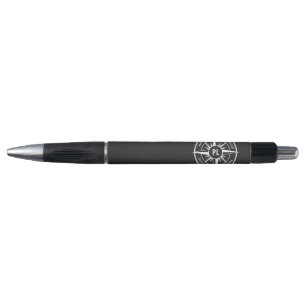 Compass star emblem monogram black and white