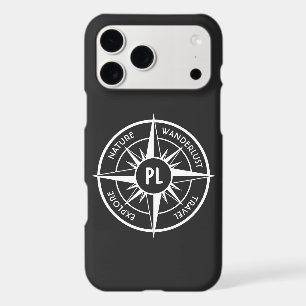 Compass star emblem monogram black and white