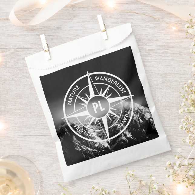 Compass star emblem monogram dramatic mountains favour bags (Clipped)