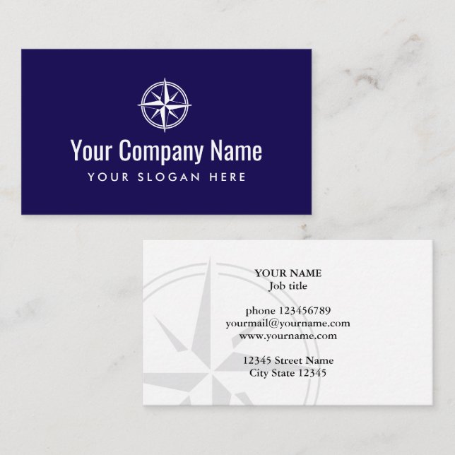 Compass star logo business card template (Front/Back)