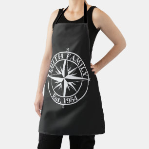 Compass star monogram personalizable emblem apron