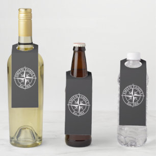 Compass star monogram personalizable emblem bottle tag