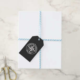 Compass star monogram personalizable emblem gift tags