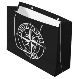 Compass star monogram personalizable emblem large gift bag