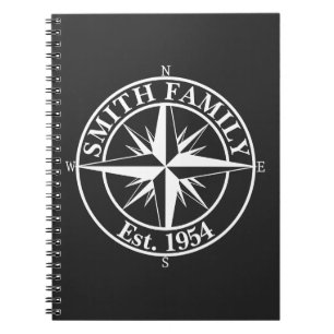 Compass star monogram personalizable emblem notebook