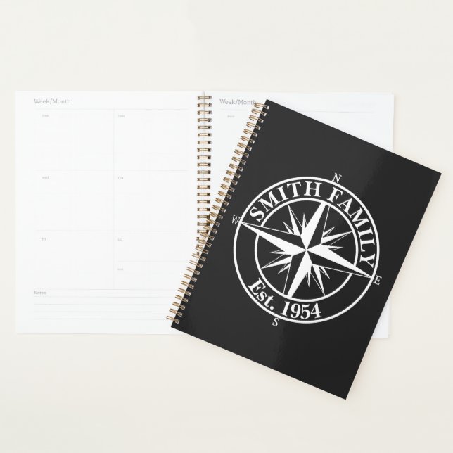Compass star monogram personalizable emblem planner (Display)