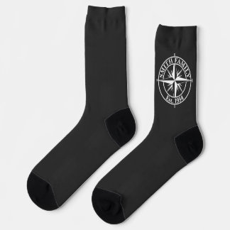 Compass star monogram personalizable emblem socks