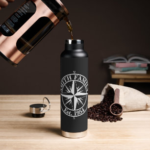 Compass star monogram personalizable emblem water bottle