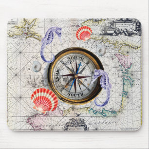 Compass Vintage Nautical Mouse Mat