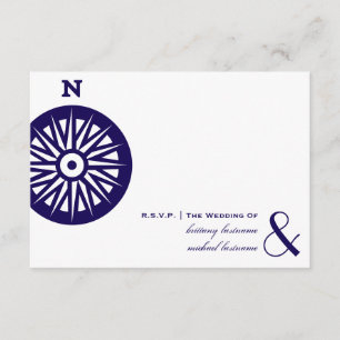 Compass Wedding RSVP Card