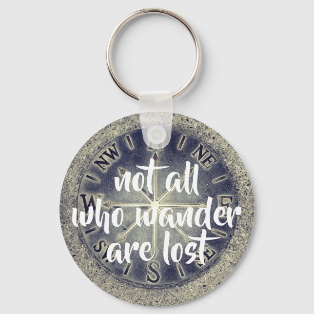 Compass With Quote Keychain (Front)