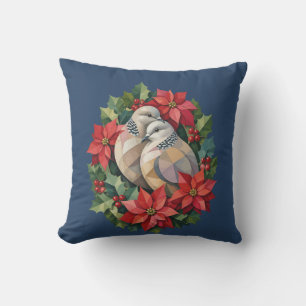 Compassion and Poinsettia Two Turtle-Doves Cushion