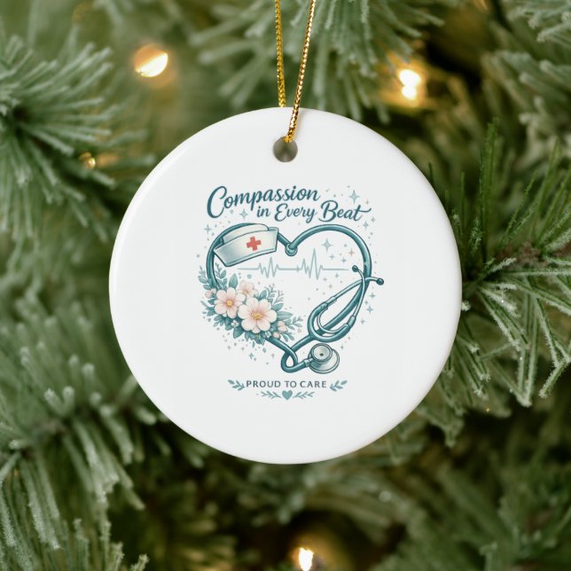 Compassion in Every Beat Nurse Heart Design Ceramic Tree Decoration (Tree)