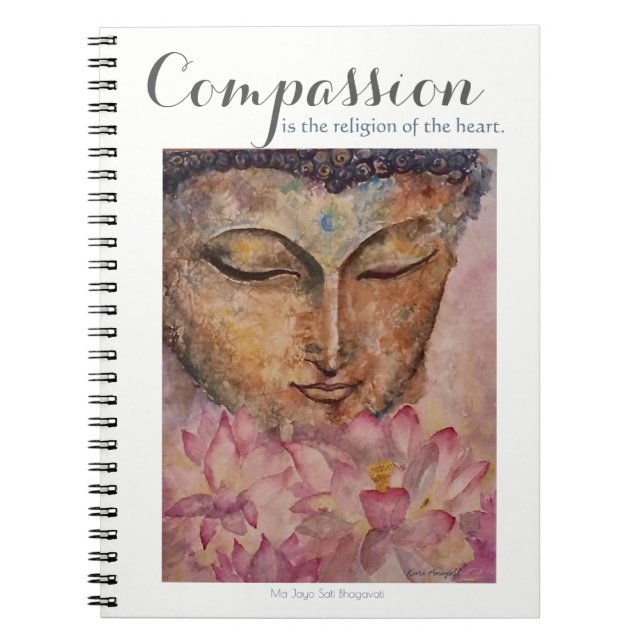 Compassion Inspiration Buddha Watercolor Notebook (Front)
