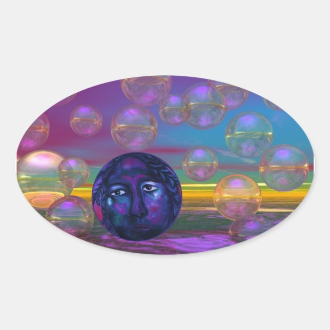 Compassion – Violet and Gold Awareness Oval Sticker (Front)