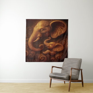 Compassionate Elephants  Tapestry