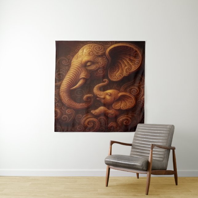 Compassionate Elephants  Tapestry (In Situ)