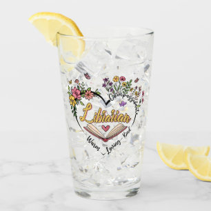 Compassionate Librarian – Floral Heart Design Glass