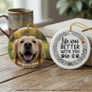 Compassionate Pastel Watercolor Pet Memorial Ceramic Tree Decoration
