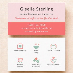 Compassionate Senior Companion Caregiver  Business Card