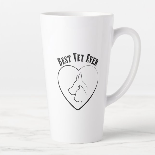Compassionate Veterinary Doctor Animal Care Design Latte Mug (Right)