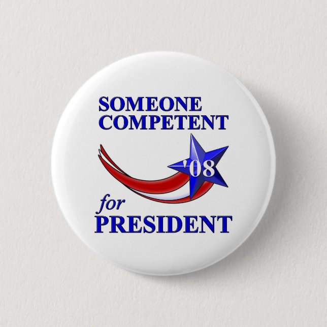Competent President 6 Cm Round Badge (Front)