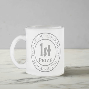Competition 1st Prize Trophy Award Frosted Glass B Coffee Mug