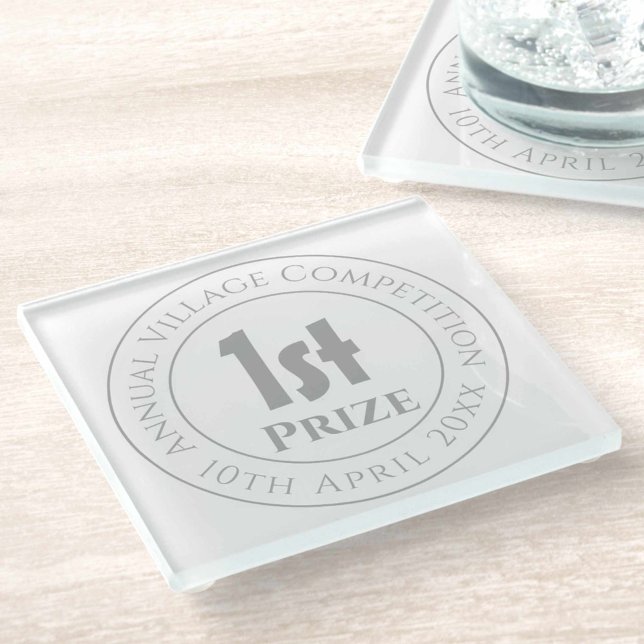 Competition 1st Prize Trophy Award Glass Coaster (Creator Uploaded)