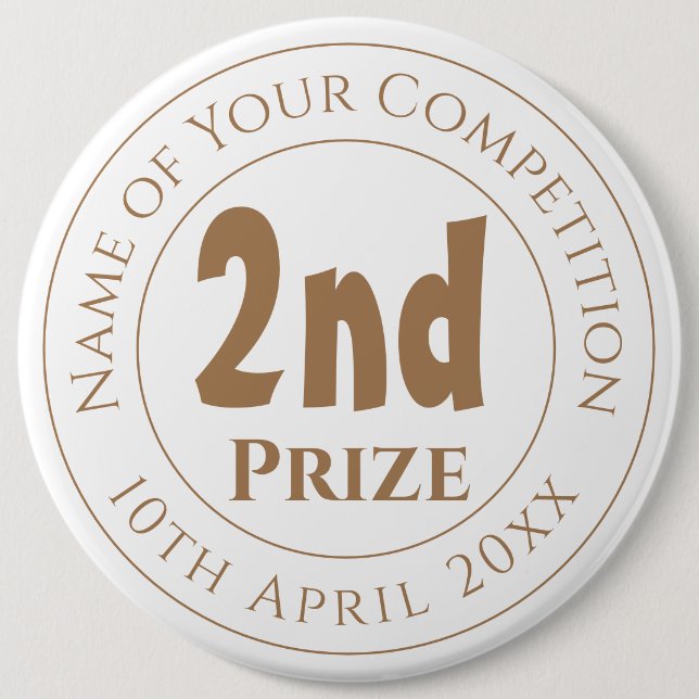 Competition 2nd Prize Trophy Award 6 Cm Round Badge (Front)