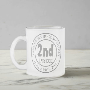 Competition 2nd Prize Trophy Award Frosted Glass B Coffee Mug