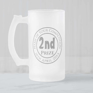 Competition 2nd Prize Trophy Award Frosted Glass Beer Mug