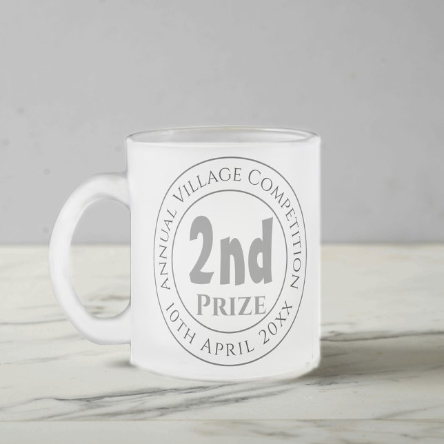 Competition 2nd Prize Trophy Award Frosted Glass Coffee Mug (Creator Uploaded)