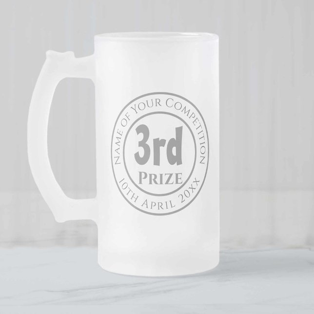 Competition 3rd Prize Trophy Award Frosted Glass Beer Mug (Creator Uploaded)