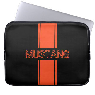 Competition Orange Racing Stripes Laptop Sleeve