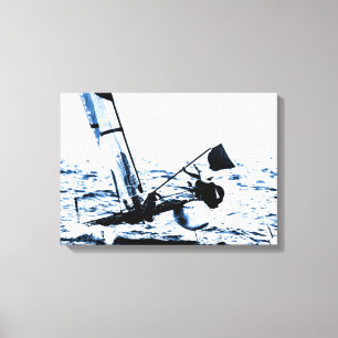 Competition Sailing Catamaran Picture Canvas Print