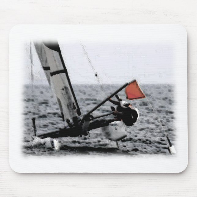Competition Sailing Catamaran Picture Mouse Mat (Front)